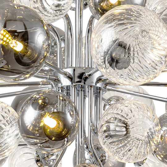 Pendantlightie-Modern Tiered Smoky Glass Bubble Chandelier-Chandeliers-8Lt-