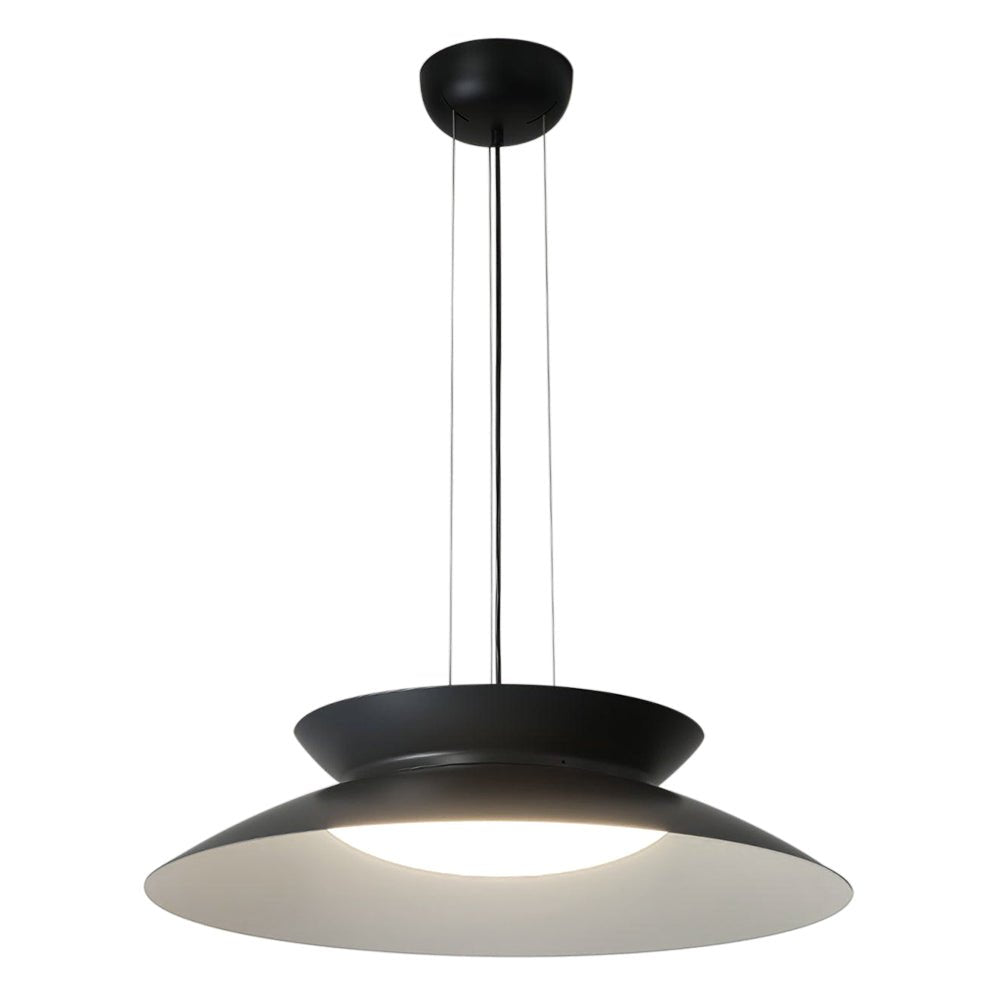Pendantlightie-Nordic 1-Light Cone Led Saucer Pendant Light-Pendants-Cool White Light-Black