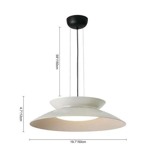 Pendantlightie-Nordic 1-Light Cone Led Saucer Pendant Light-Pendants-Warm White Light-White