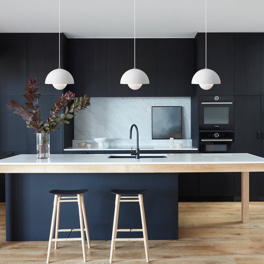 Pendantlightie-Nordic 1-Light Danish Design Flower Mushroom Pendant Light For Kitchen-Pendants-White-
