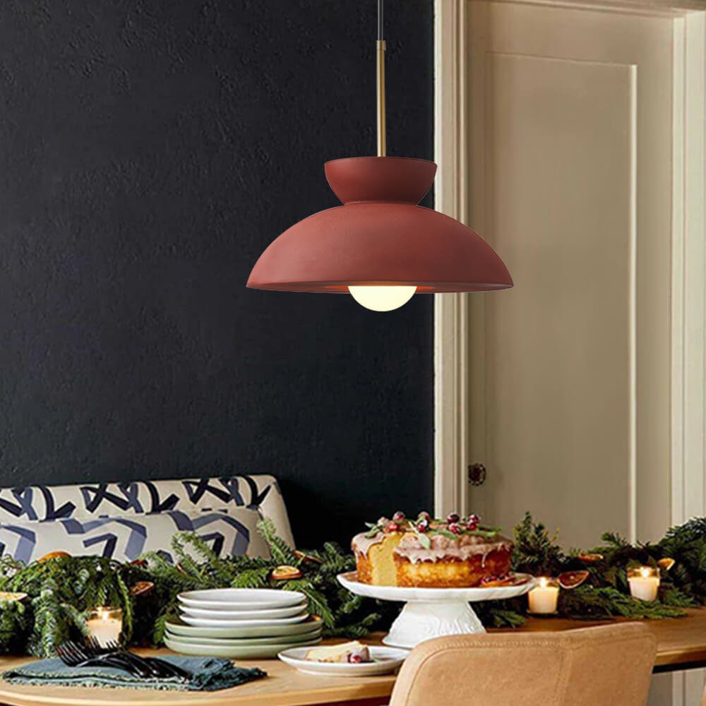 Pendantlightie-Nordic 1-Light Resin Dome Pendant For Kitchen Island-Pendants-Red-
