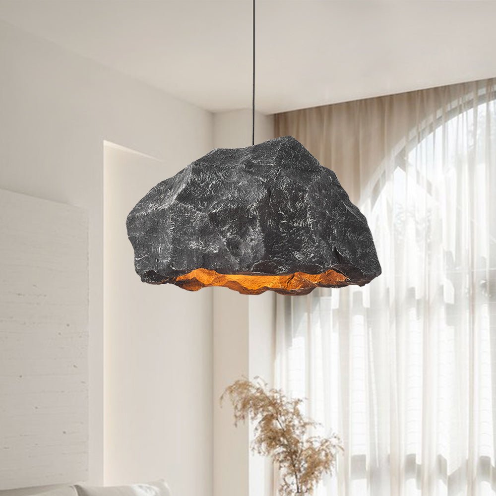 Pendantlightie-Nordic 1-Light Rock Shape Pendant Light-Pendants-Black-