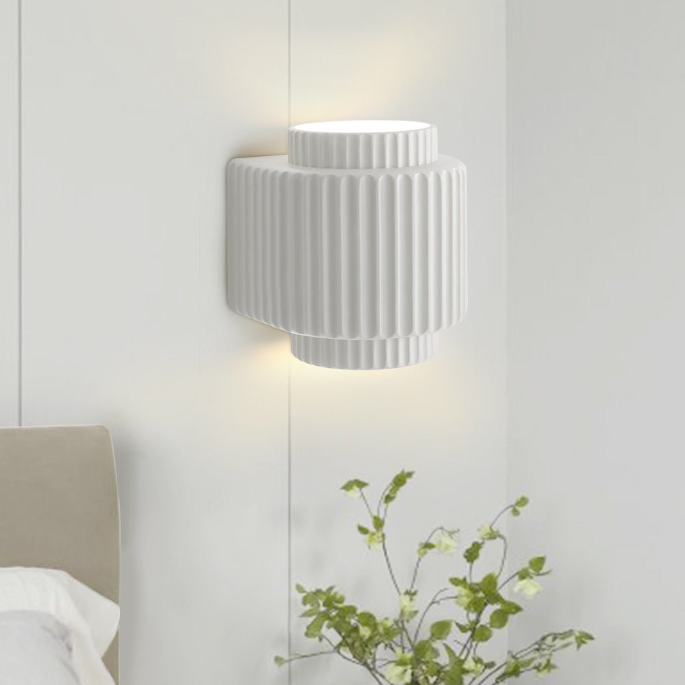 Pendantlightie-Nordic Cream Style 1-Light Cylinder Layer Wall Light-Wall Light-White-
