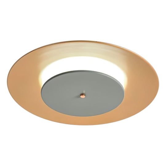 Pendantlightie-Nordic Geometric Saucer UFO-Like Led Ceiling Light-Flush Mount-Cool White Light-Gold