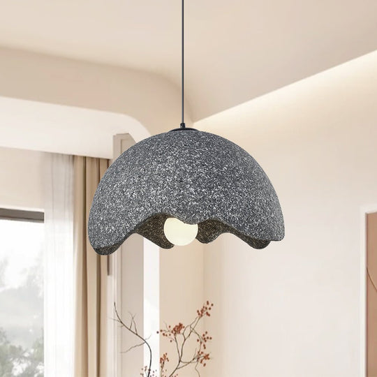 Pendantlightie-Nordic Handmade 1-Light Speckled Dome Wabi Sabi Pendant-Pendants-Dark Gray-