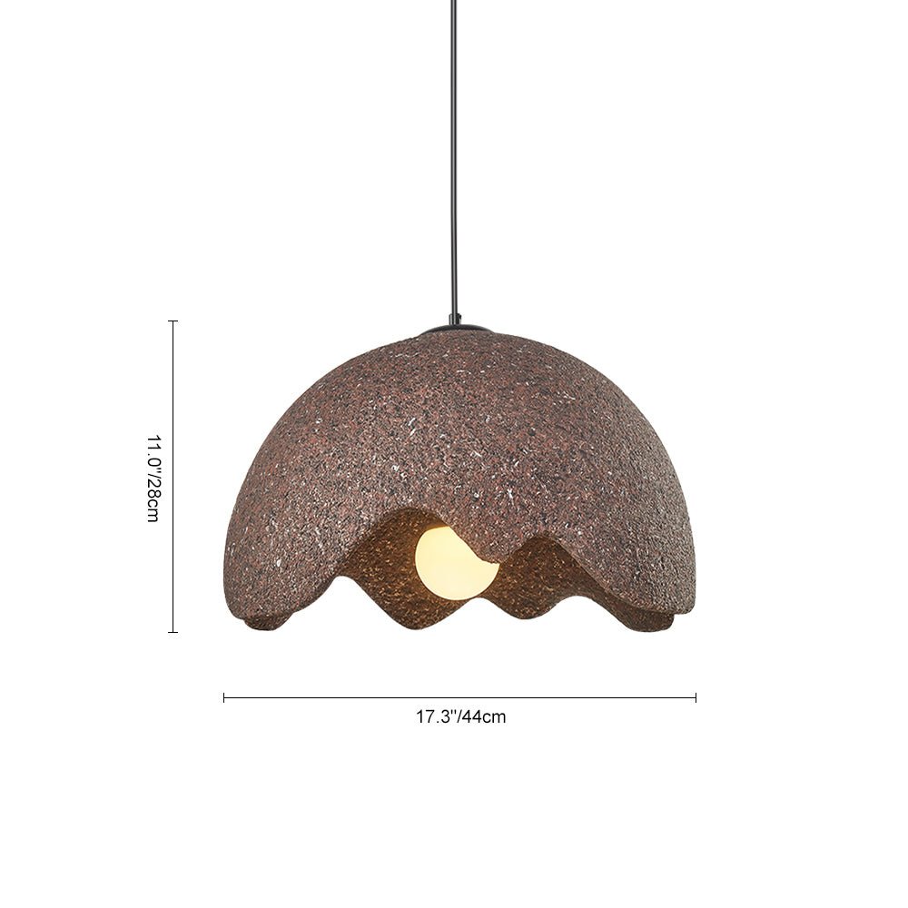 Pendantlightie-Nordic Handmade 1-Light Speckled Dome Wabi Sabi Pendant-Pendants-Light Gray-
