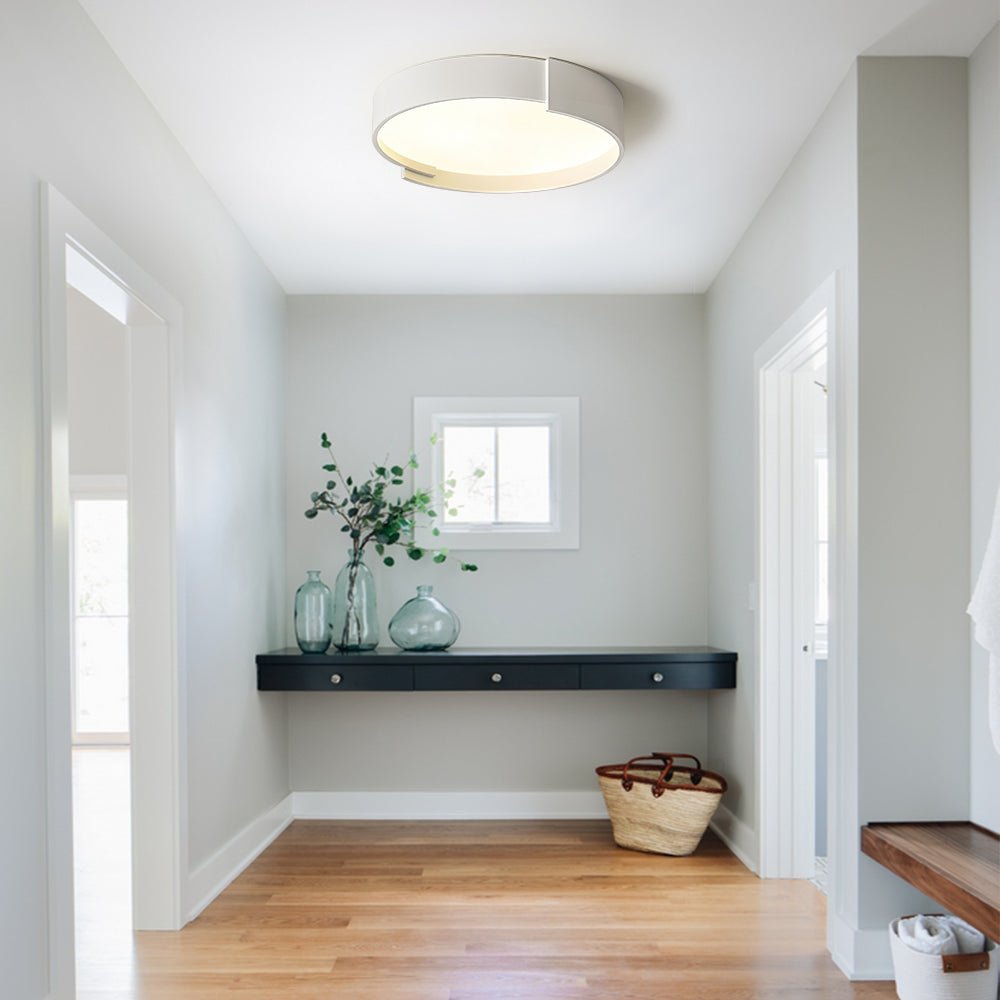 Pendantlightie-Nordic Simplicity Round Led Ceiling Light For Bedroom Living Room-Flush Mount-Warm White Light-Gray