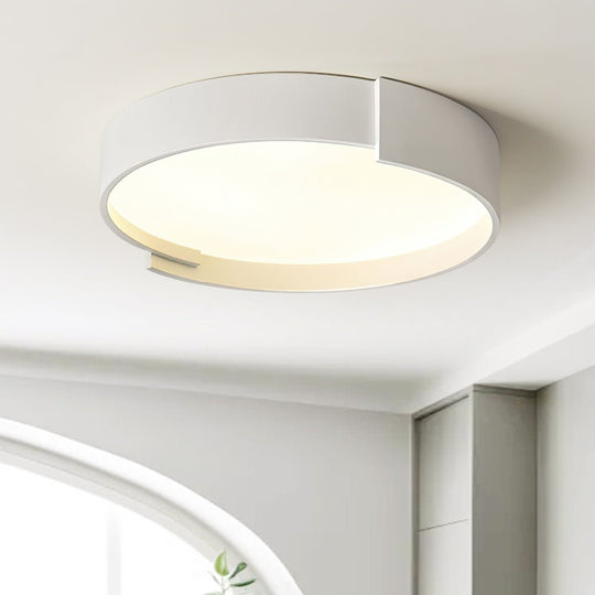 Pendantlightie-Nordic Simplicity Round Led Ceiling Light For Bedroom Living Room-Flush Mount-Warm White Light-White