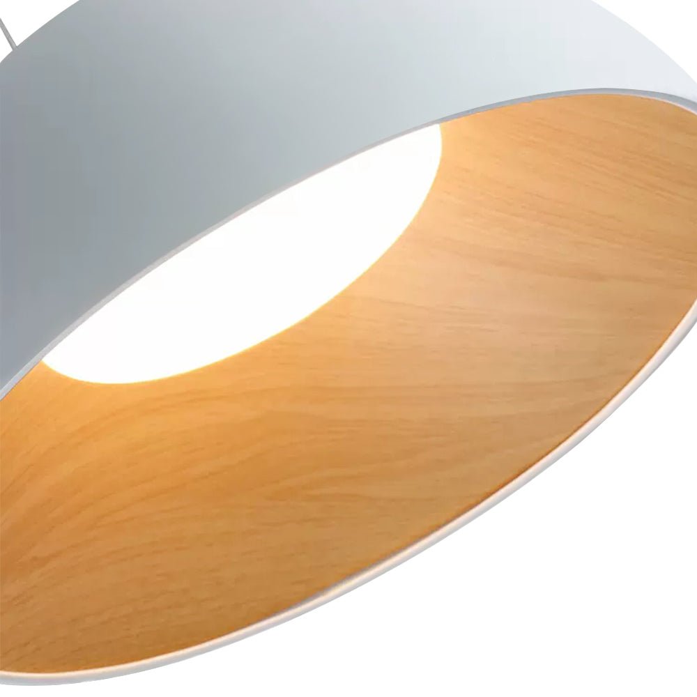 Pendantlightie-Nordic Wood Grain Dimmable Led Dome Pendant Light-Pendants-White-