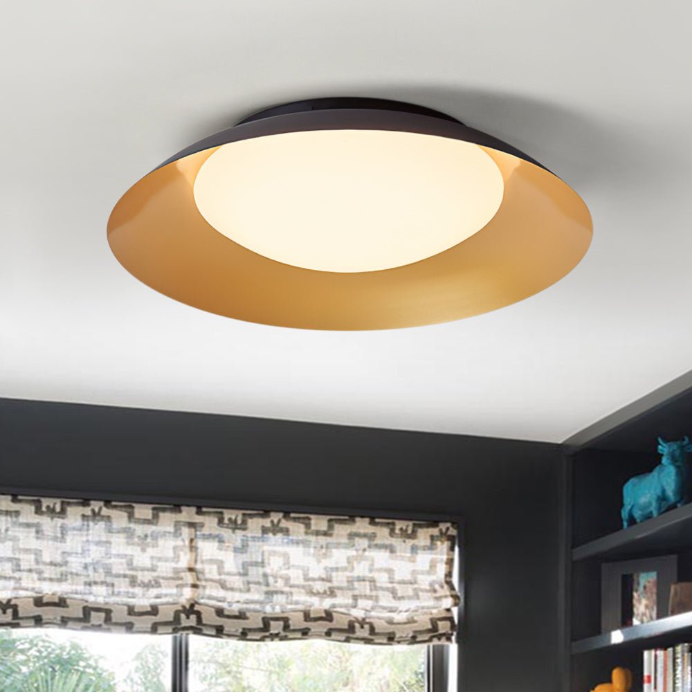 Pendantlightie-Simple Bowl Led Flush Mount Ceiling Light With Acrylic Diffuser-Flush Mount-Warm White Light-