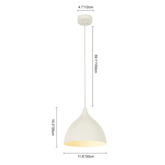Pendantlightie-Stylish 1-Light Dropped Dome Pendant Light-Pendants-White-