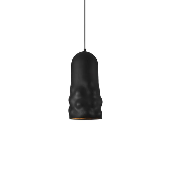 Pendantlightie-Stylish 1-Light Wabi Sabi Bell Pendant For Dining Room--Black-