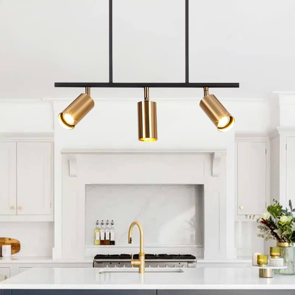 Pendantlightie-Three Lights Linear Kitchen Pendant Track Lighting-Pendants-Gold-