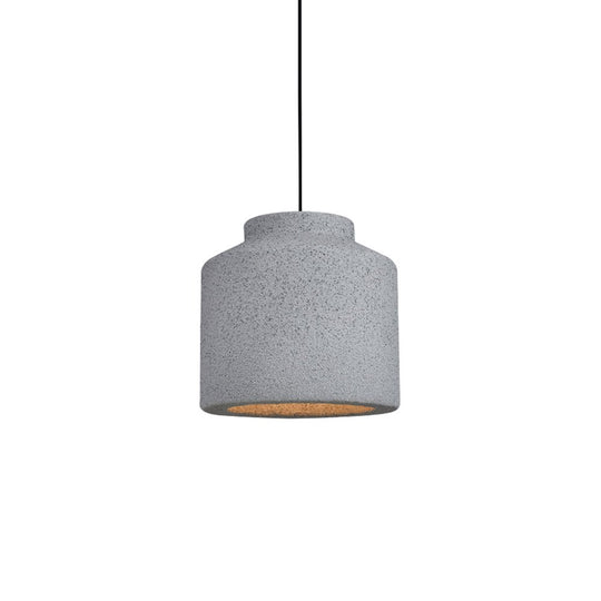 Pendantlightie-Wabi Sabi 1-Light Bell Shaped Cylinder Pendant Light For Bedroom-Pendants-Light Gray-