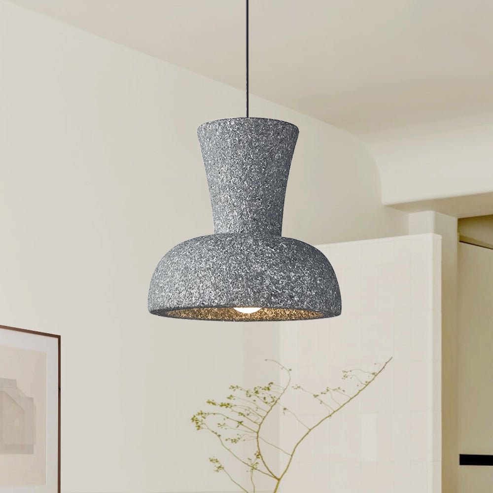 Pendantlightie-Wabi Sabi 1-Light Geometric Bell Pendant For Dining Table-Pendants-Gray-