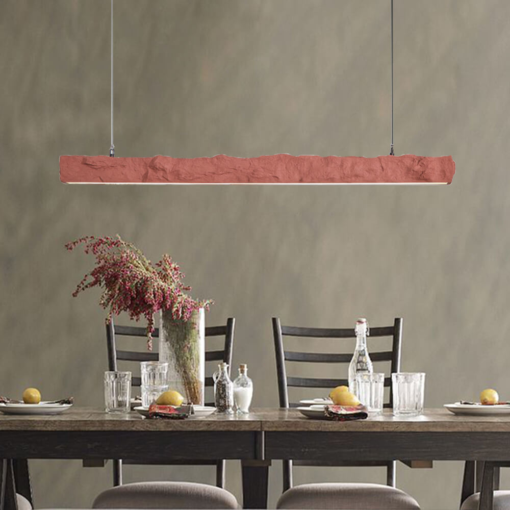 Pendantlightie-Wabi Sabi Resin Long Led Pendant Light Dining Room Kitchen Bar-Pendants-Red-Neutral Light