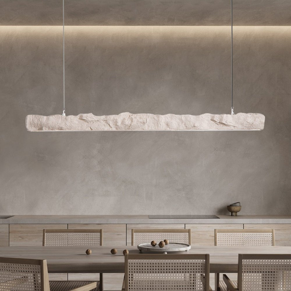 Pendantlightie-Wabi Sabi Resin Long Led Pendant Light Dining Room Kitchen Bar-Pendants-White-Warm White Light