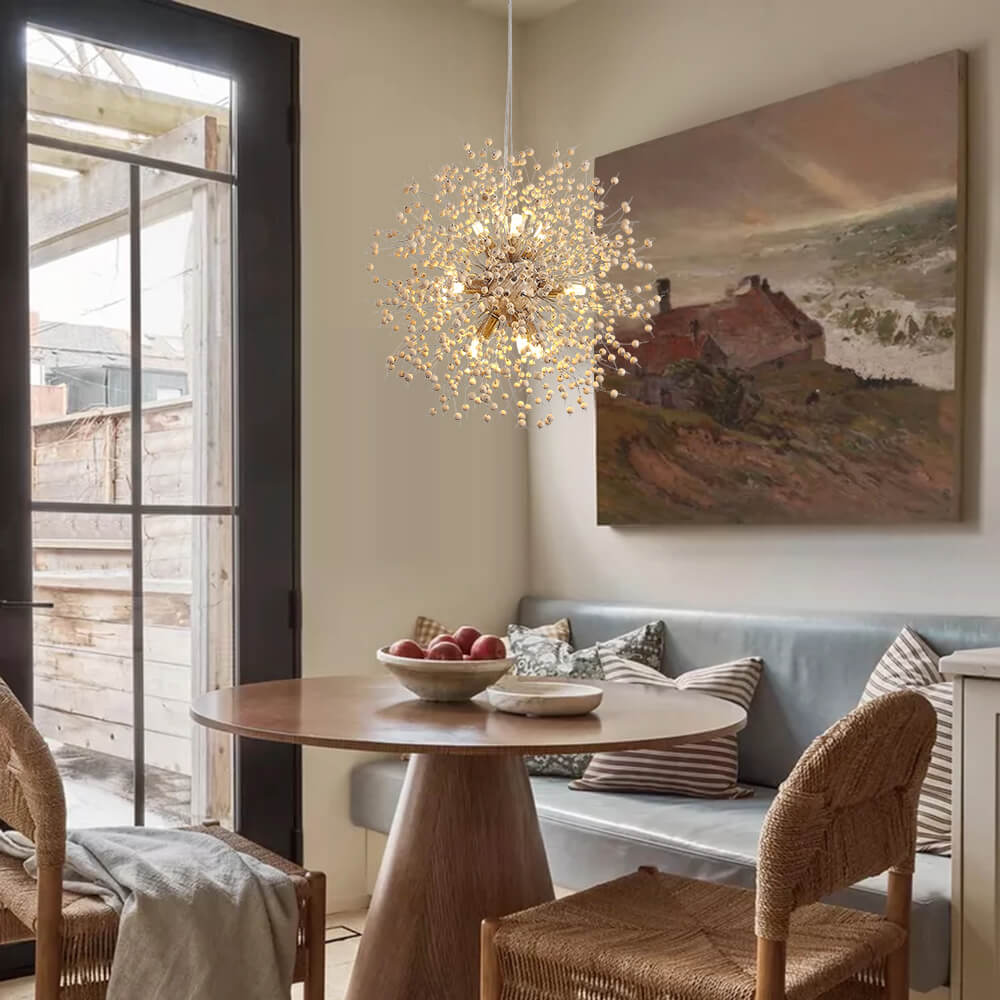 Pendantlightie-Wooden Beaded Dandelion Firework Chandelier-Chandeliers-8Lt-